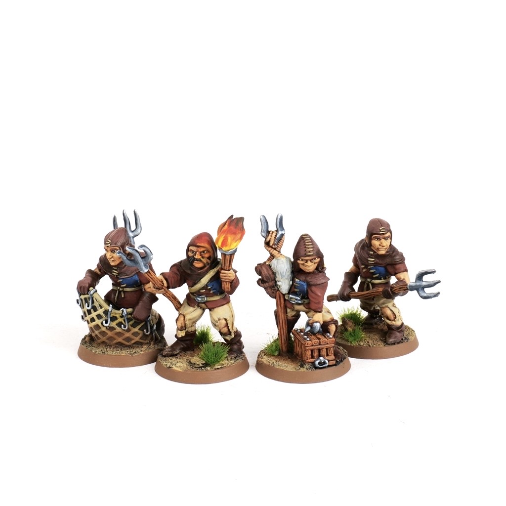 Painted Human Peasants miniature unit