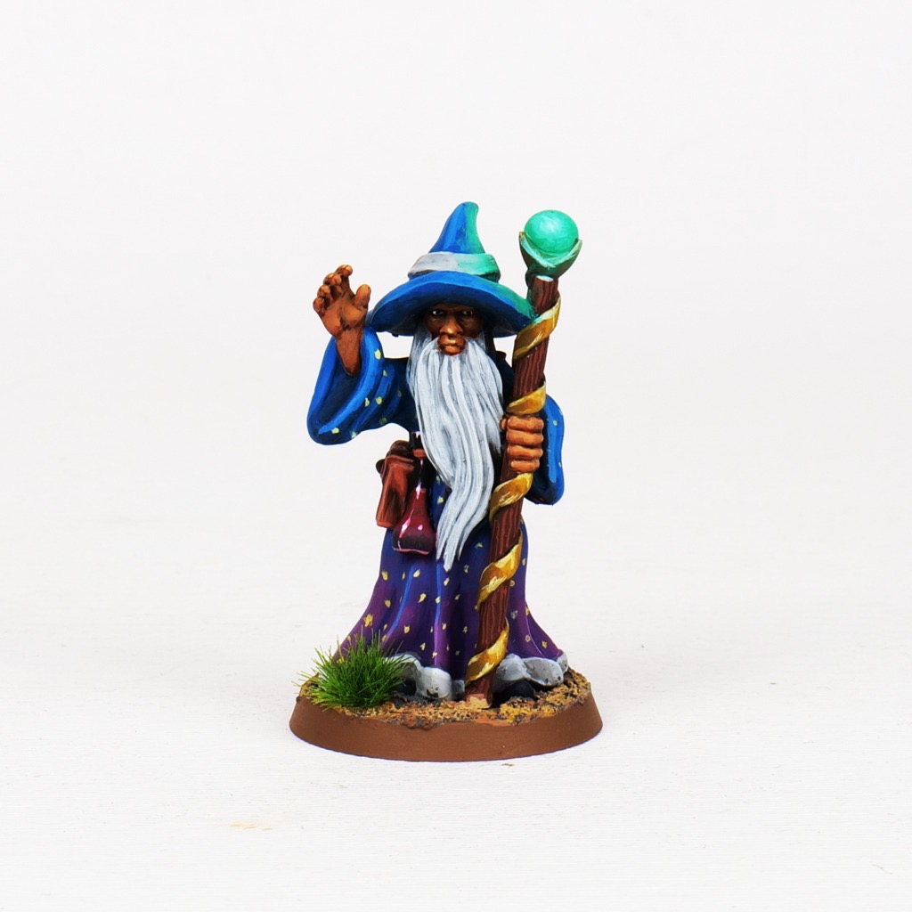 Human Wizard painted miniature rotation view